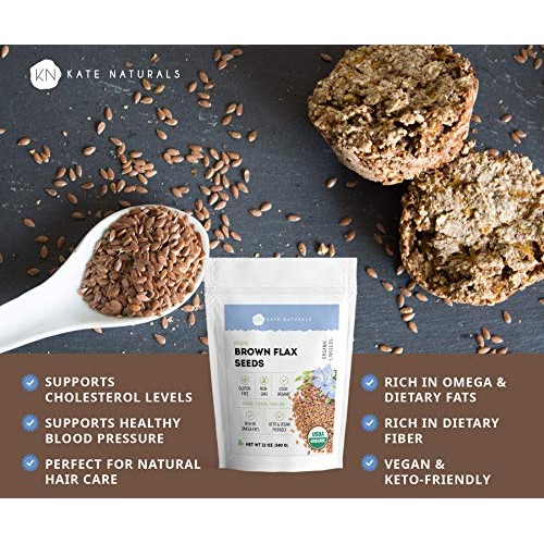 Organic Brown Flax Seeds - Kate Naturals | All-Natural, Non-Gmo,