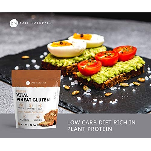 Premium Vital Wheat Gluten - Kate Naturals. High Protein, Low Ca
