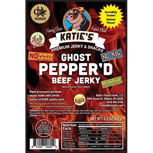 Ghost Pepperd Beef Jerky-Gluten Free - No Preservatives, Nitrit