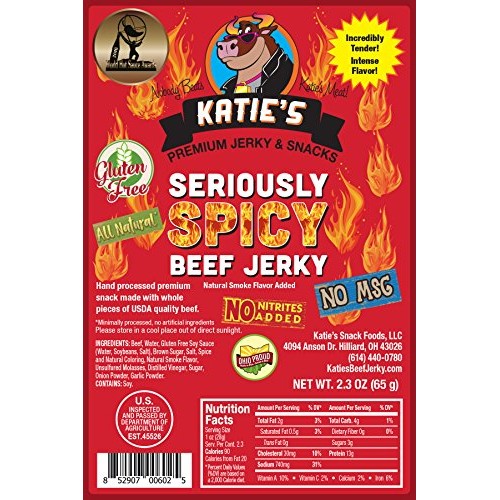 Seriously Spicy Beef Jerky-Gluten Free - No Preservatives, Nitri
