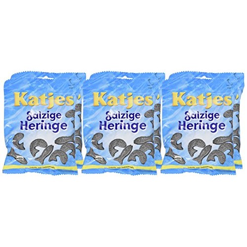 Katjes Sazige Heringe Salty Hering Shaped Licorice- Pack Of 6
