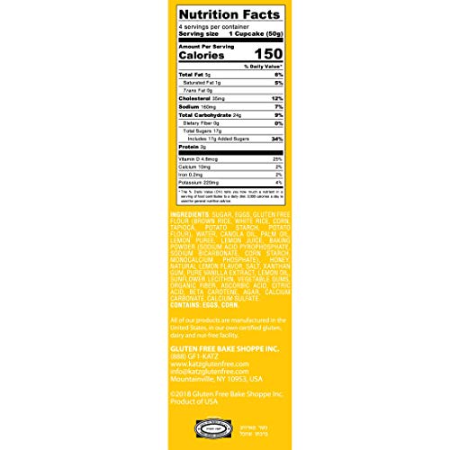 Katz Gluten Free Lemon Crème Filled Cupcakes | Dairy Free, Nut F