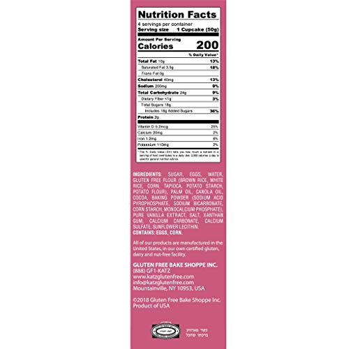 Katz Gluten Free Snacks Chocolate Crème Filled Cupcakes | Dairy