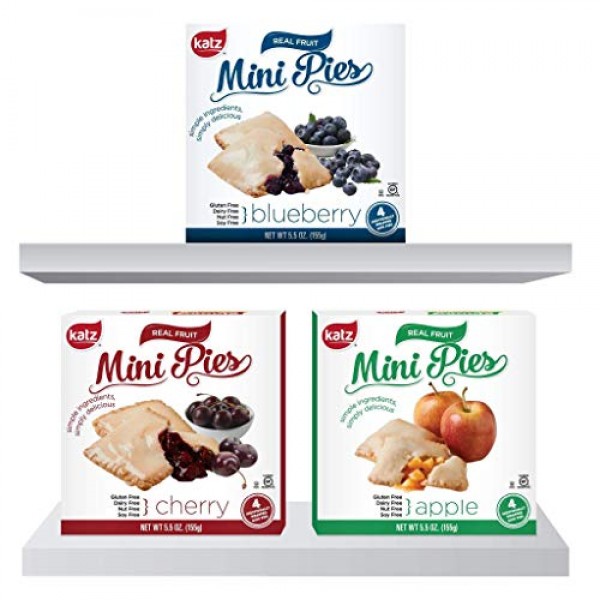 Katz Gluten Free Snacks Mini Pies Variety Pack | Apple, Blueberr...