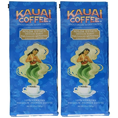 Kauai Coffee, Koloa Estate Medium Roast, Ground Coffee, 10Oz Bag