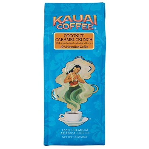 Kauai Hawaiian Ground Coffee, Coconut Caramel Crunch Flavor 10