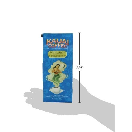 Kauai Hawaiian Ground Coffee, Koloa Estate Dark Roast 10 Oz Bag