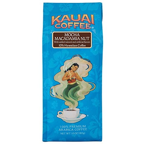 Kauai Hawaiian Ground Coffee, Mocha Macadamia Nut Flavor 10 Oz