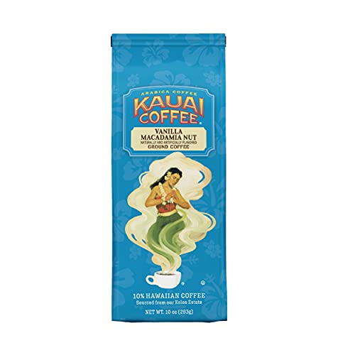 Kauai Hawaiian Ground Coffee, Vanilla Macadamia Nut Flavor 10 O