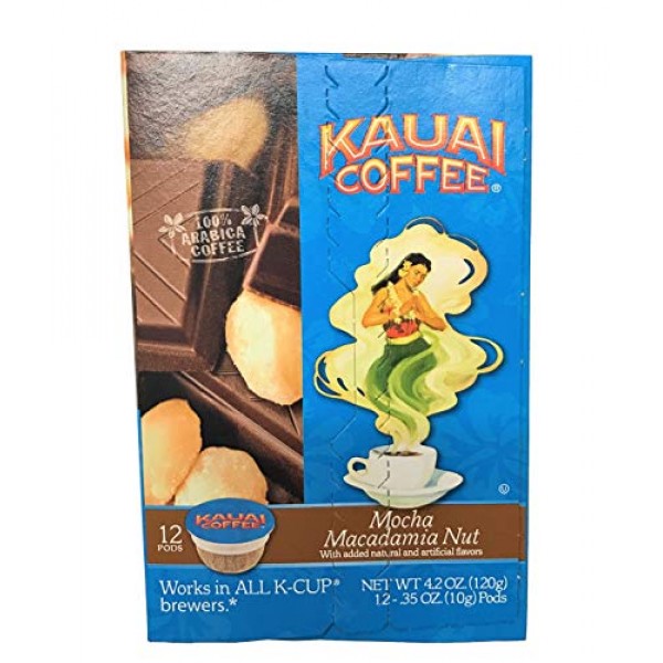 Kauai Coffee Single Serve Pods, Mocha Macadamia Nut - 100% Premi