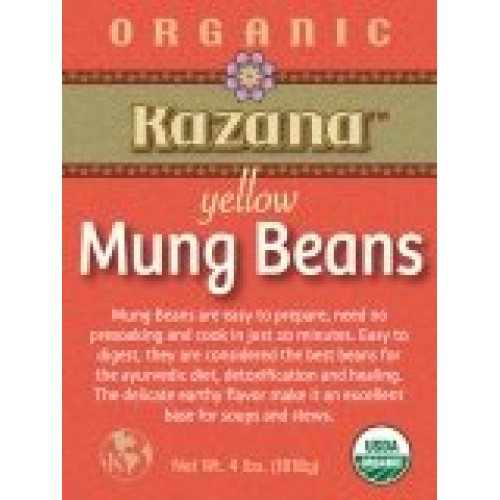 Kazana Yellow Mung Dahl Beans, 4 Lb Jar Pack Usda Certfied Organ