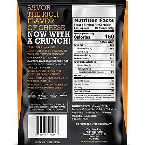Kaze Cheese - Cheddar Cheese, 100% Cheddar Cheese Snacks, Crunch