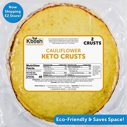 Kbosh Keto Crusts - The #1 Cauliflower Keto Pizza Crust - Only 1