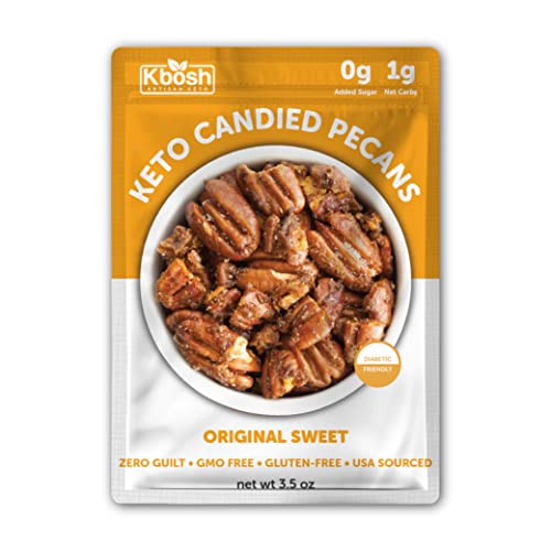 KBosh Keto Candied Pecans - Sweet and Crunchy Low Carb Snacks wi...