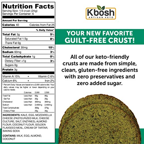Kbosh Keto Crusts - The #1 Kale Keto Pizza Crust - Only 1 Carb &...