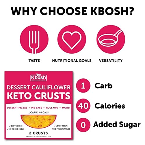 KBosh Keto Dessert Pizza Crust - Only 1 Carb Per Serving - Inclu...