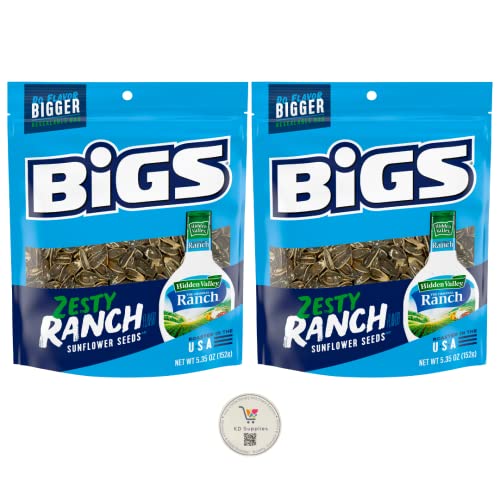 BIGS Sunflower Seeds, Keto Friendly 5.35 oz Bags Pack of 2 Ze...