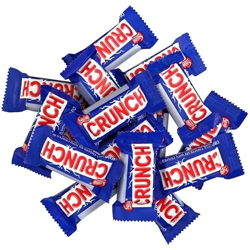 Crunch Fun Size Crisped Rice Chocolate Bars Bulk Bag 1 Pound -...