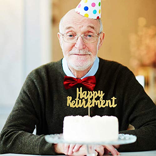 Keaziu Gold Happy Retirement Cake Topper Party Cake Decoration S