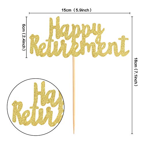 Keaziu Gold Happy Retirement Cake Topper Party Cake Decoration S