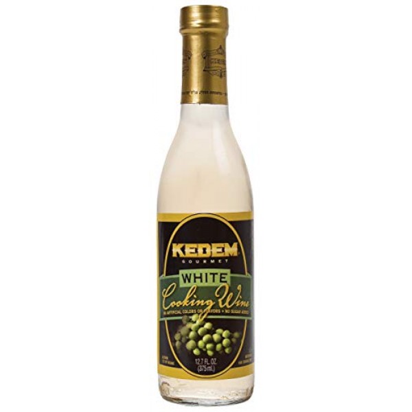 Kedem White Cooking Wine, 12.7oz Bottle, Gluten Free, Kosher