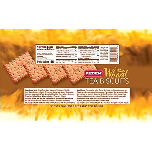 Kedem Whole Wheat Tea Biscuits 12 Pack Only 2g Sugar|7g Carbs ...