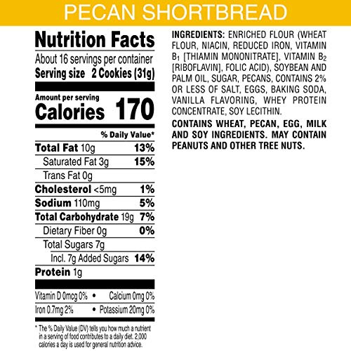 Keebler Sandies Cookies, Pecan Shortbread, Family Size, 17.2 Oz