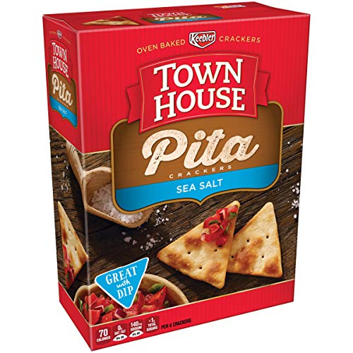 Keebler, Town House, Pita Crackers, Sea Salt, 9.5Oz Box Pack Of 4