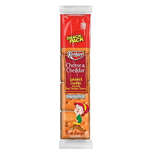 Keebler Cheese and Cheddar Sandwich Crackers, Single Serve, 1.8 ...