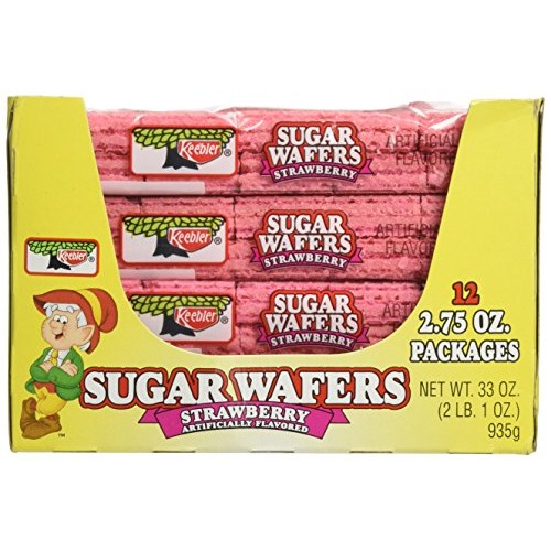 Keebler Strawberry Sugar Wafers Twelve 2.75 Ounce Packs