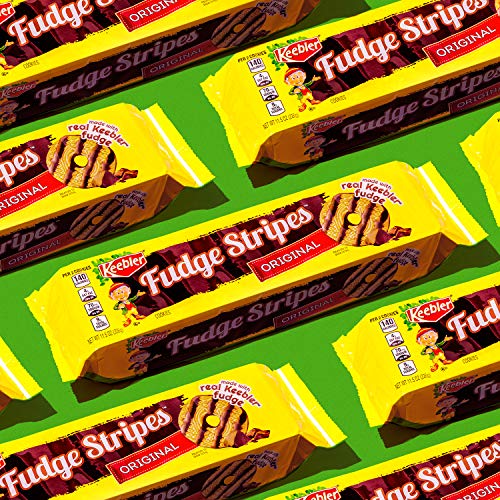 Keebler Stripes Cookies Original, Fudge, 17.3 Oz Pack Of 12