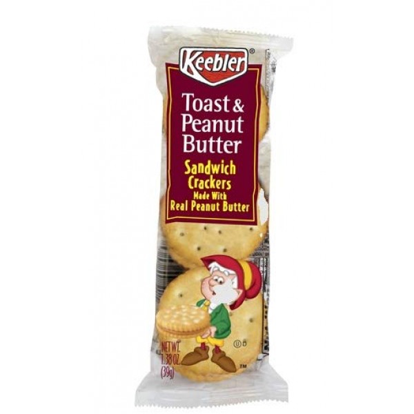 Keebler Toast & Peanut Butter Sandwich Crackers Snack Pack, 1.8 ...