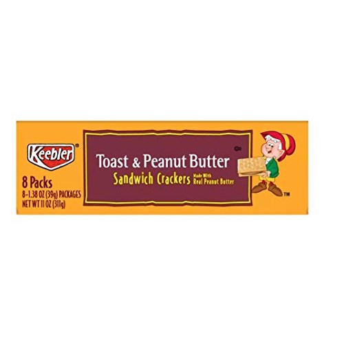 Keebler Toast &Amp; Peanut Butter Sandwich Crackers Snack Pack, 1.8