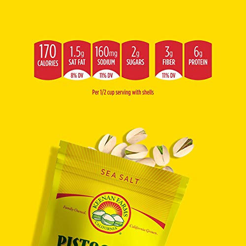 Keenan Farms Salted Pistachios - 1 Lb Bag - Naturally Tree Opene
