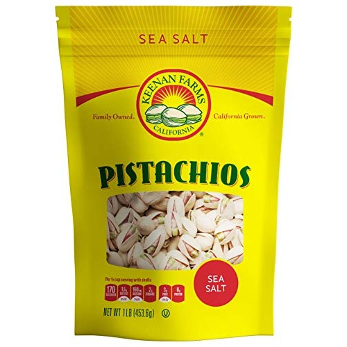 Keenan Farms Salted Pistachios - 1 Lb Bag - Naturally Tree Opene