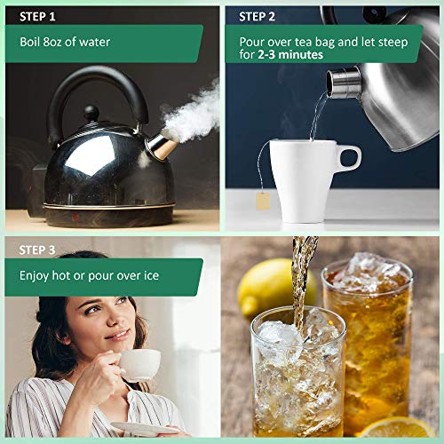 100% USDA Certified Organic Herbal Green Tea Wellness Blend Gin...