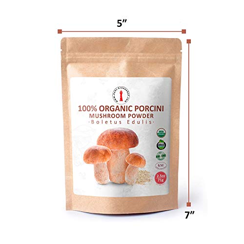 Organic Dried Porcini Mushroom Powder - 2.5 Oz Usda Certified -