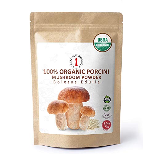 Organic Dried Porcini Mushroom Powder - 2.5 Oz Usda Certified -