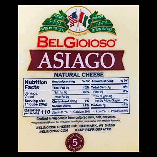 Belgioioso Asiago Cheese Crafted In Wisconsin 6.5-7 Pound Pack