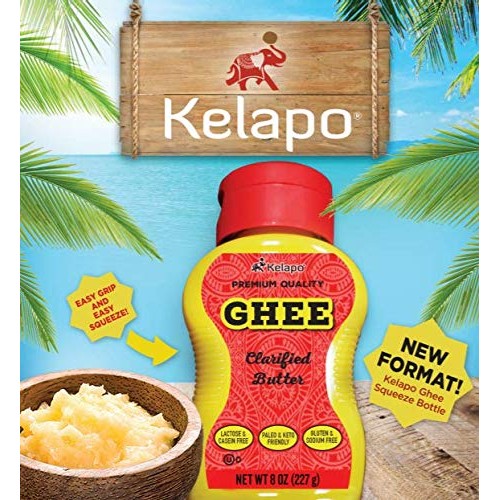 Kelapo Ghee / Clarified Butter, 8 Ounce Squeeze, Pasture Raised,