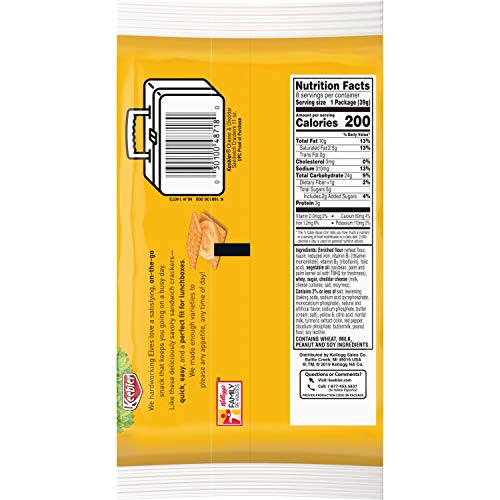 Keebler Cheese And Cheddar Sandwich Crackers, Single Serve, 1.38