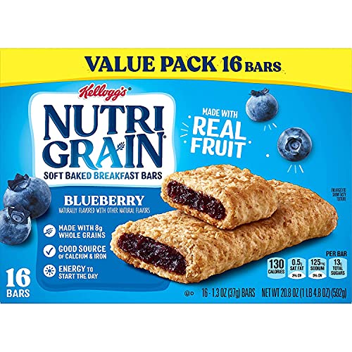 Kelloggs Soft Baked Breakfast Cereal Bar Blueberry, 1.3 Oz, 16