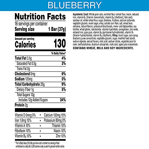 Kelloggs Soft Baked Breakfast Cereal Bar Blueberry, 1.3 Oz, 16