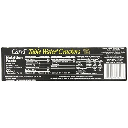 Cracker Keebler Carrs Table Water Bite Size 12 Case 4.25 Ounce
