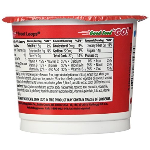 Kelloggs Froot Loops Breakfast Cereal, Single-Serve 1.5Oz Cup,