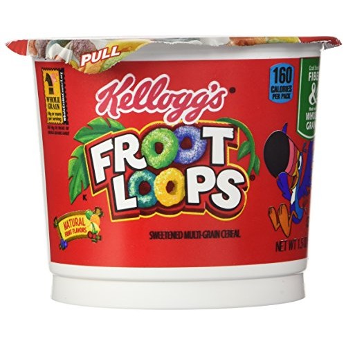 Kelloggs Froot Loops Breakfast Cereal, Single-Serve 1.5Oz Cup,