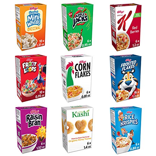 Kelloggs Assortment Pack, Breakfast Cereal, Variety Pack, Indiv