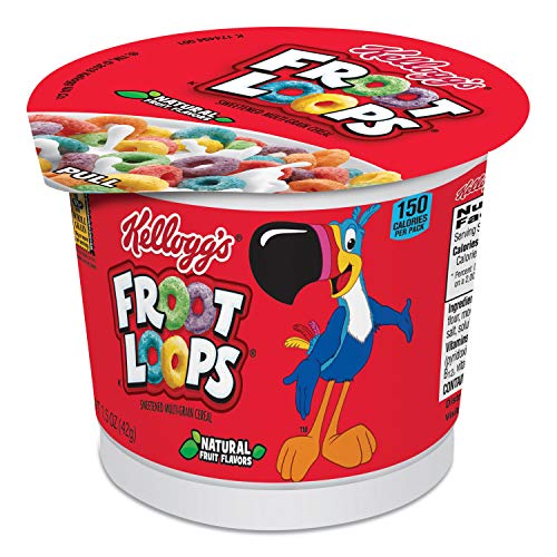 Kelloggs Froot Loops Breakfast Cereal, Single-Serve 1.5Oz Cup, 6