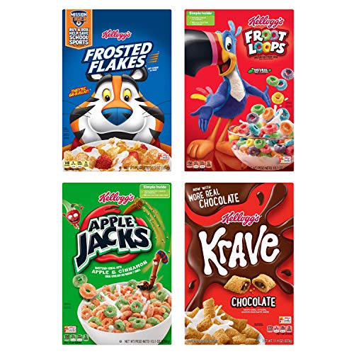 Kelloggs Breakfast Cereal Variety Bundle Froot Loops 10.1Oz, Fr