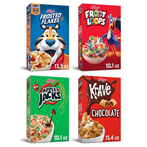 Kelloggs Breakfast Cereal Variety Bundle Froot Loops 10.1Oz, Fr